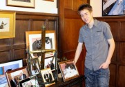 One of Patrick's very old telescopes surrounded by some of his many photographs!